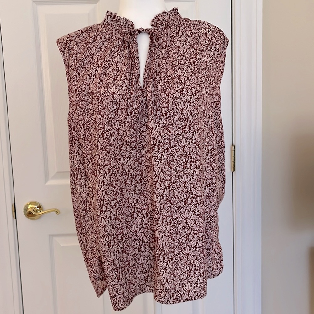 LOFT Ruffle Tie-neck Blouse